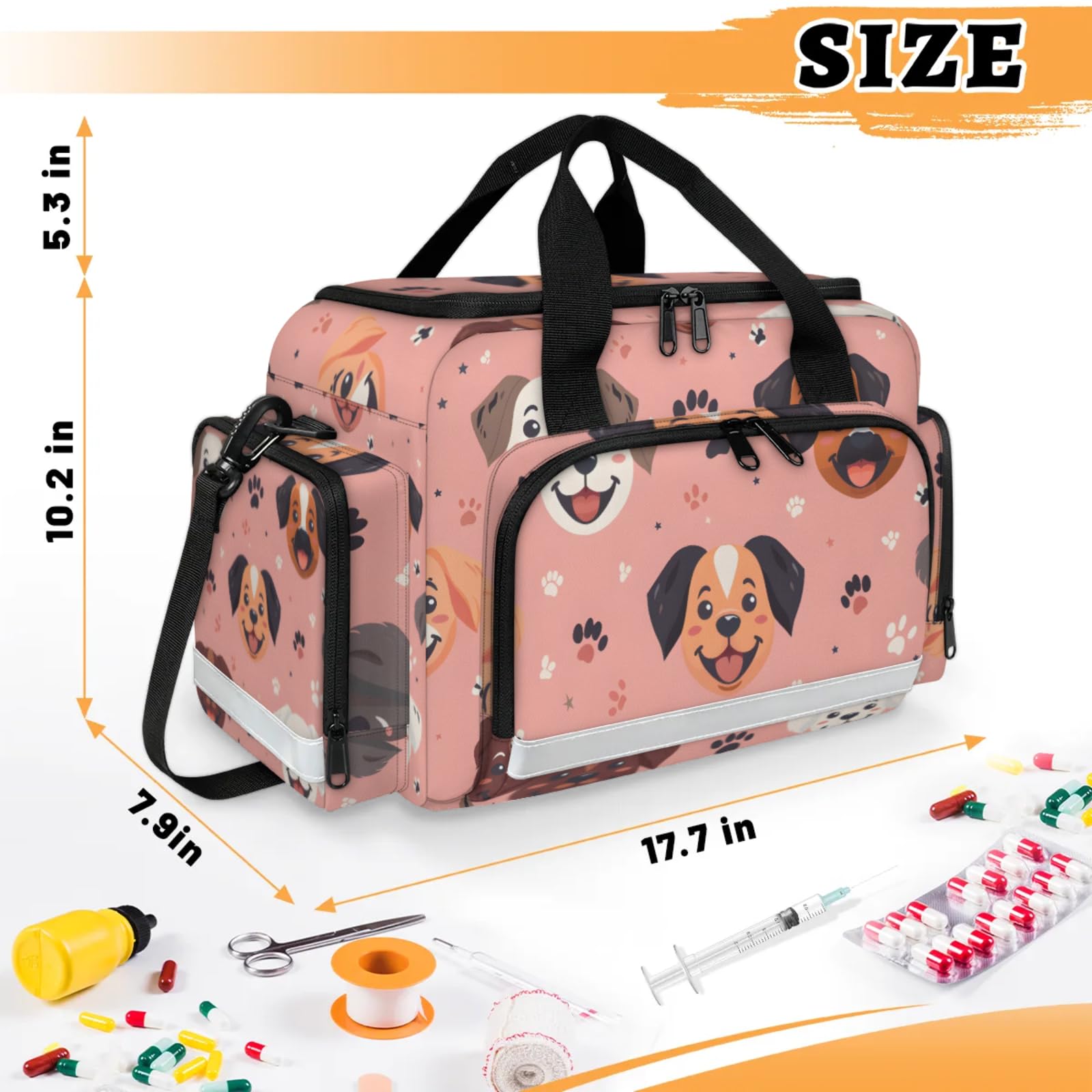 GzLeyigou First Aid Bags Empty, Aggressive Dog Emergency Bag First Aid Kit Multiple Compartment Kit Carrier On Call Trauma Bag For Paramedics Emergency Medical Supplies Kit