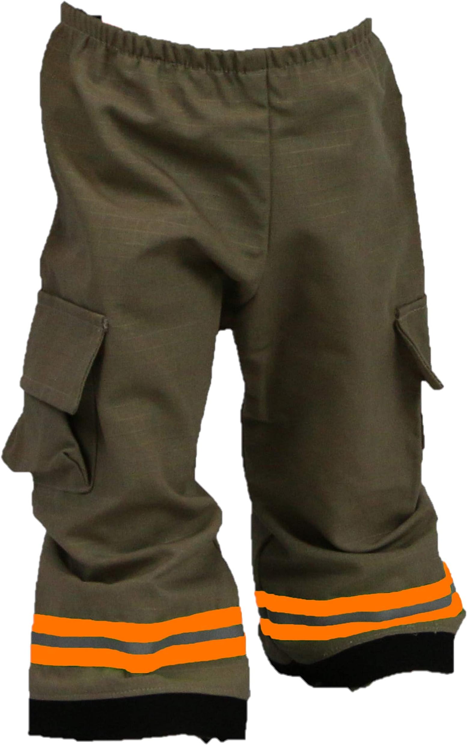 Fully Involved StitchingFirefighter Tan/Orange Baby Turnout Pants (3 Months), Tan/Orange, 3 Months