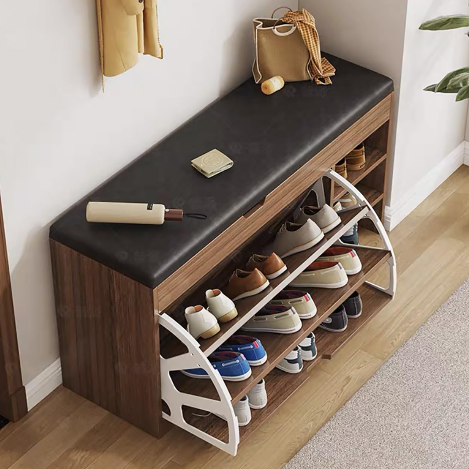 GCCSSBXF Shoe Storage Cabinet - Modern Organizer Unit With Flip Doors For Entryway, Hallway, Bedroom & Living Room - Stylish Shoe Rack Bench