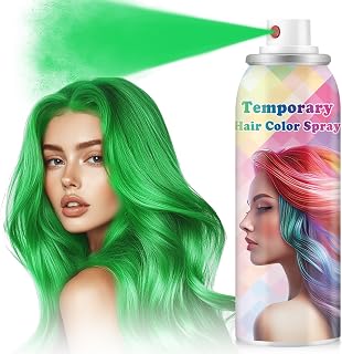 Meilury ONE-TIME USE Hair Color Spray for Women and Kids, Temporary White Hair Spray for Crazy Hair Day, Christmas Halloween Cosplay Party, Washable Hair Dye 120ML (Green)