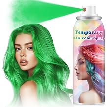 ONE-TIME USE Hair Color Spray for Women and Kids, Temporary White Hair Spray for Crazy Hair Day, Christmas Halloween Cosplay Party, Washable Hair Dye 120ML Green