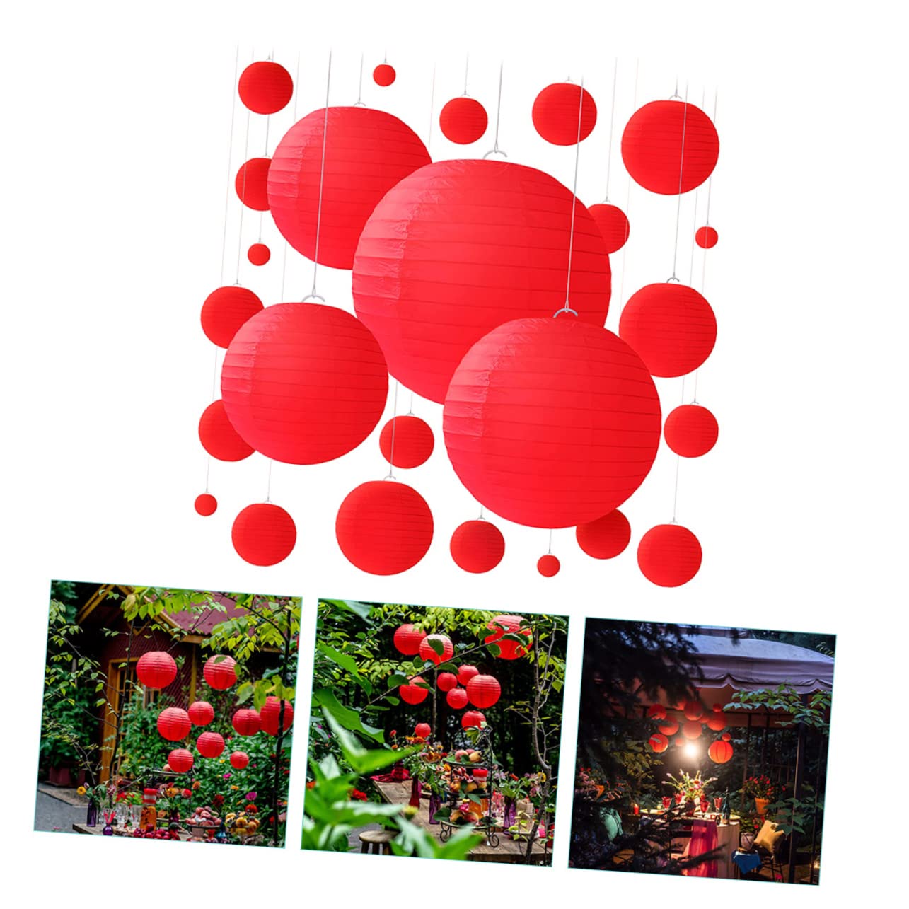 NUOBESTY 25pezzi Lanterne Carta Cinesi Sospese Decorazioni Per Matrimoni Compleanni Festival Esterni Da Appendere Ad Alberi Soffitti Finestre