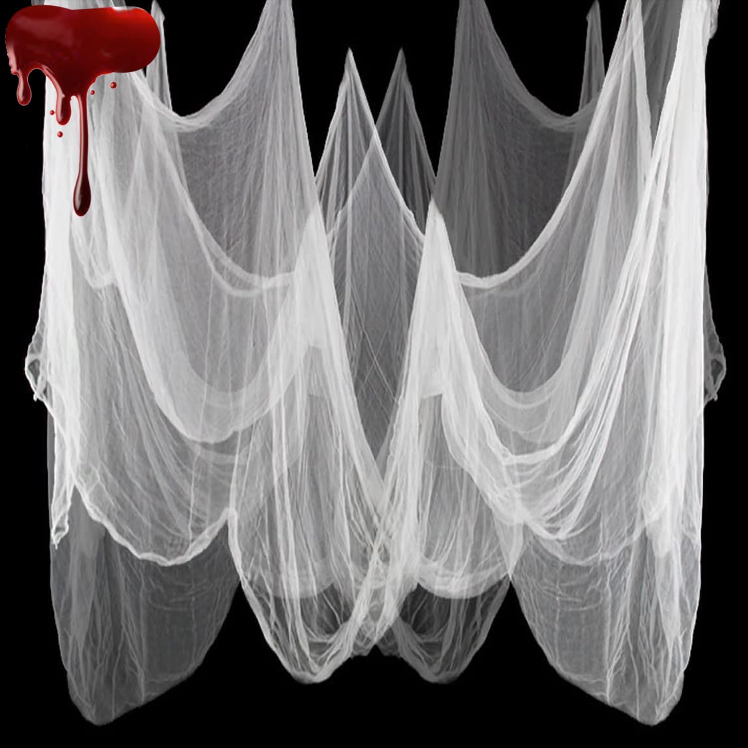 Zesliwy Halloween White Spooky Creepy Cloth 84 * 394Inch Giant Scary Gauze