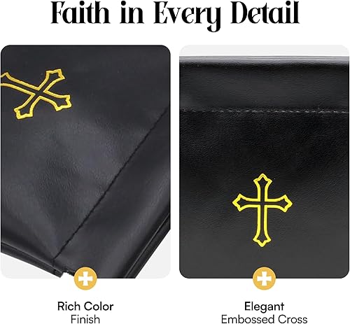 Miniatura 5 de Bolsa de rosario con tapa apretable, piel sintética blanca con impresión cruzada