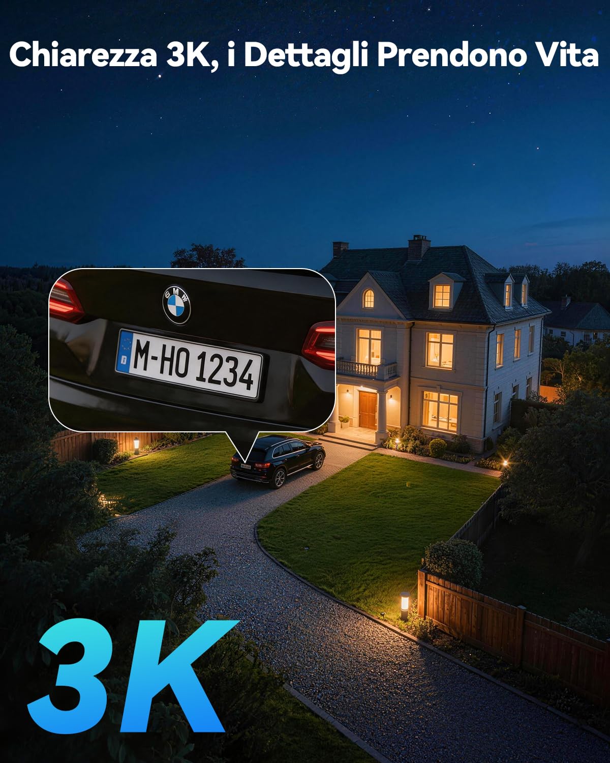 Imou Talos 3K/5MP Telecamera WiFi da Esterno, Telecamera Wi-Fi Esterno 360° | 2,4/5 GHz, Allarmi Vocali Personalizzabili, Visione Notturna a Colori, Tracciamento Intelligente, Rilevamento Umano/Veicolo