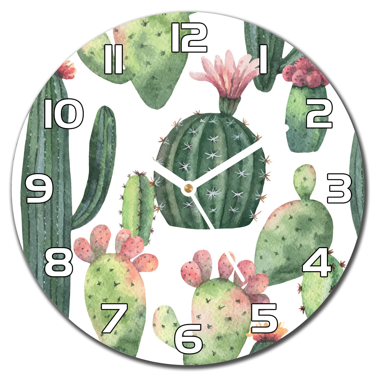 Horloge en verre sécurité Coloray 30 cm impression moderne botanique