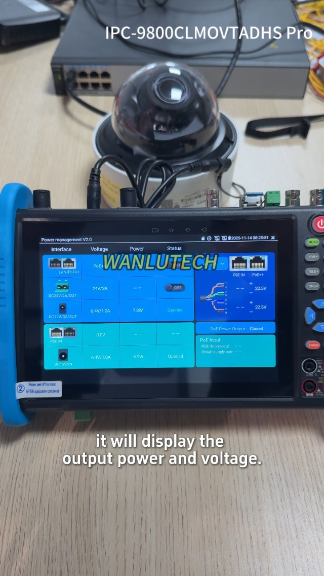 Tester CCTV Rsrteng IPC-9800ADHS Pro, 7 Pollici, 8K, PoE, AHD/CVI/TVI/SDI, Android 11