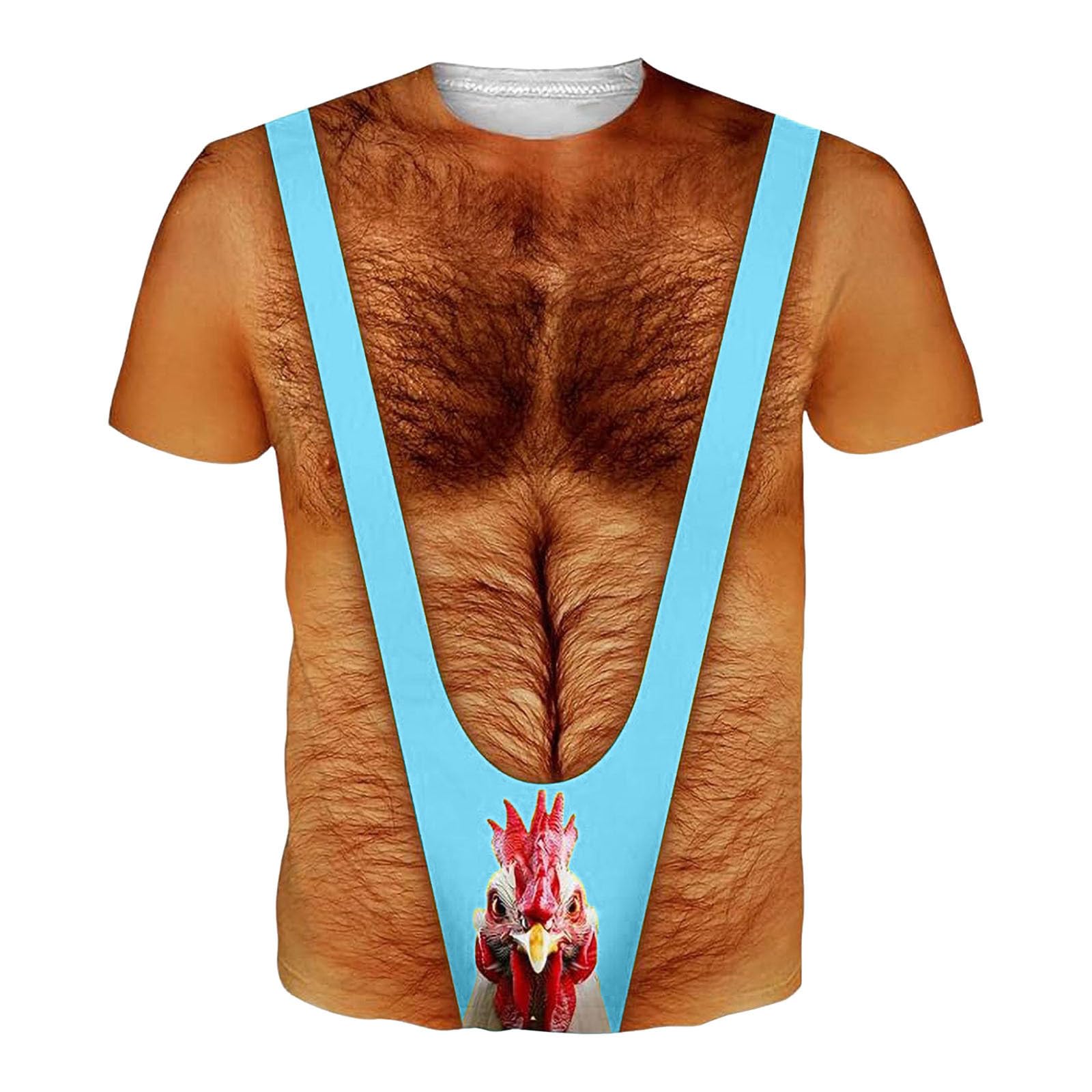 Muscle Shirts Men's Funny Shirt Outdoor Carnival Costume Unisex Beer Costume Round Neck Ugly T-Shirts with 3D Sexy Print Running Shirt Muscle Fancy Dress Costumes, Light blue, XXXXXL