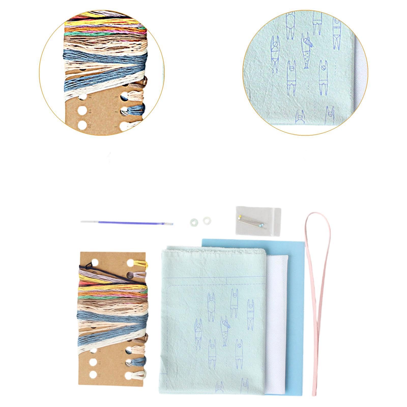 Embroidery Cubrelibro DIY Cubierta Bordada de Cuaderno Kit Manualidades Coser Diario Artesanal para Principiantes Experiencia Creativa Adecuada, Portada del Libro, Individual