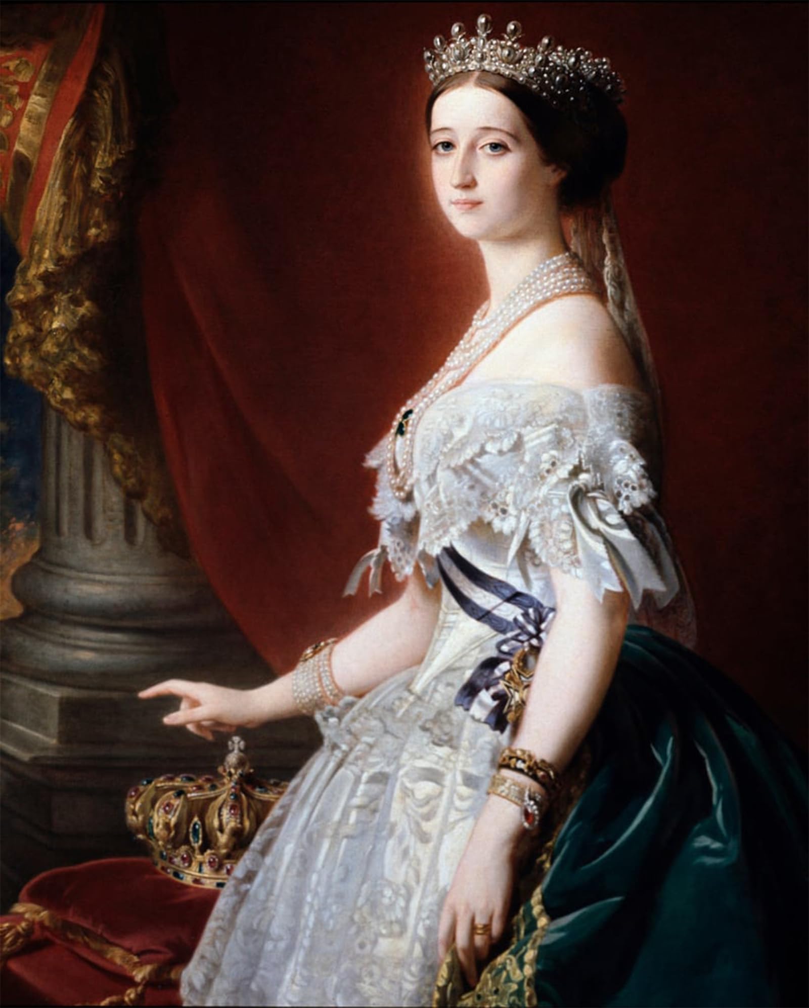 POSTERIIk Famous Animal Posters Vintage Picture Portrait of the Impress of France Eugenie by Xaver Winterhalter Modern Wall Decor for Home Decor 60x90cm