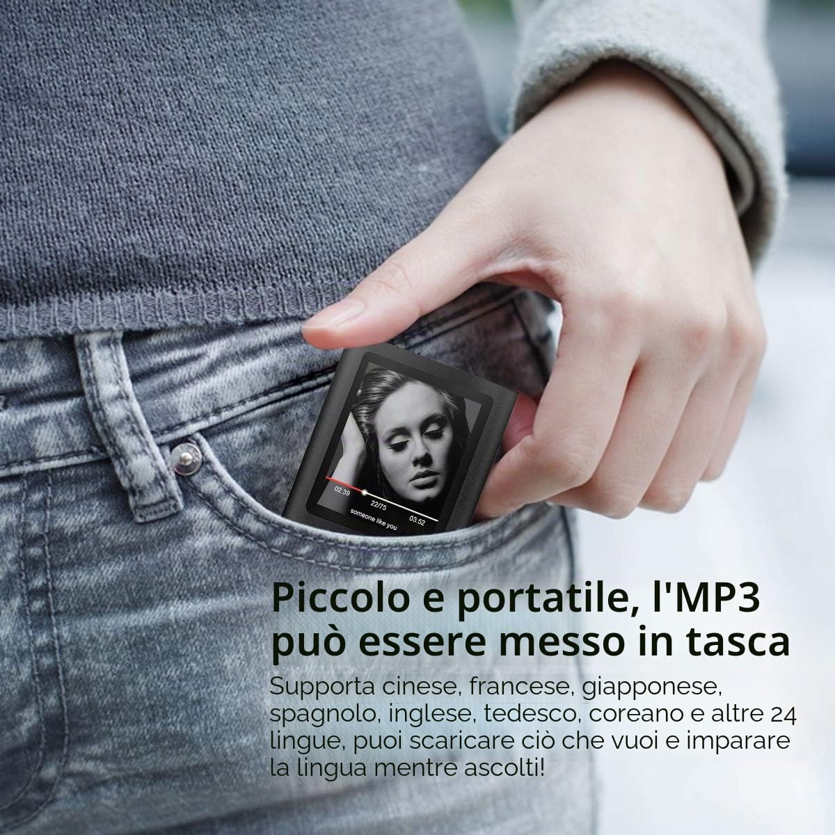 Mymahdi – Digital, Compatto e Portatile Lettore MP3/MP4 (Max Support 64 G) con Photo Viewer, E-Book Reader e Radio FM Registratore Vocale e Video in Nero