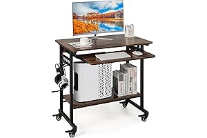 Tangkula Computer Cart with Wheels: The Perfect Mobile Workstation