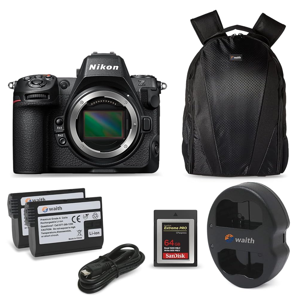 Spectacular Nikon Z8 Professional Full-Frame Mirrorless Camera Package with Camera Backpack, SanDisk 64GB Extreme PRO CFexpress Card, and Dual Charger Kit