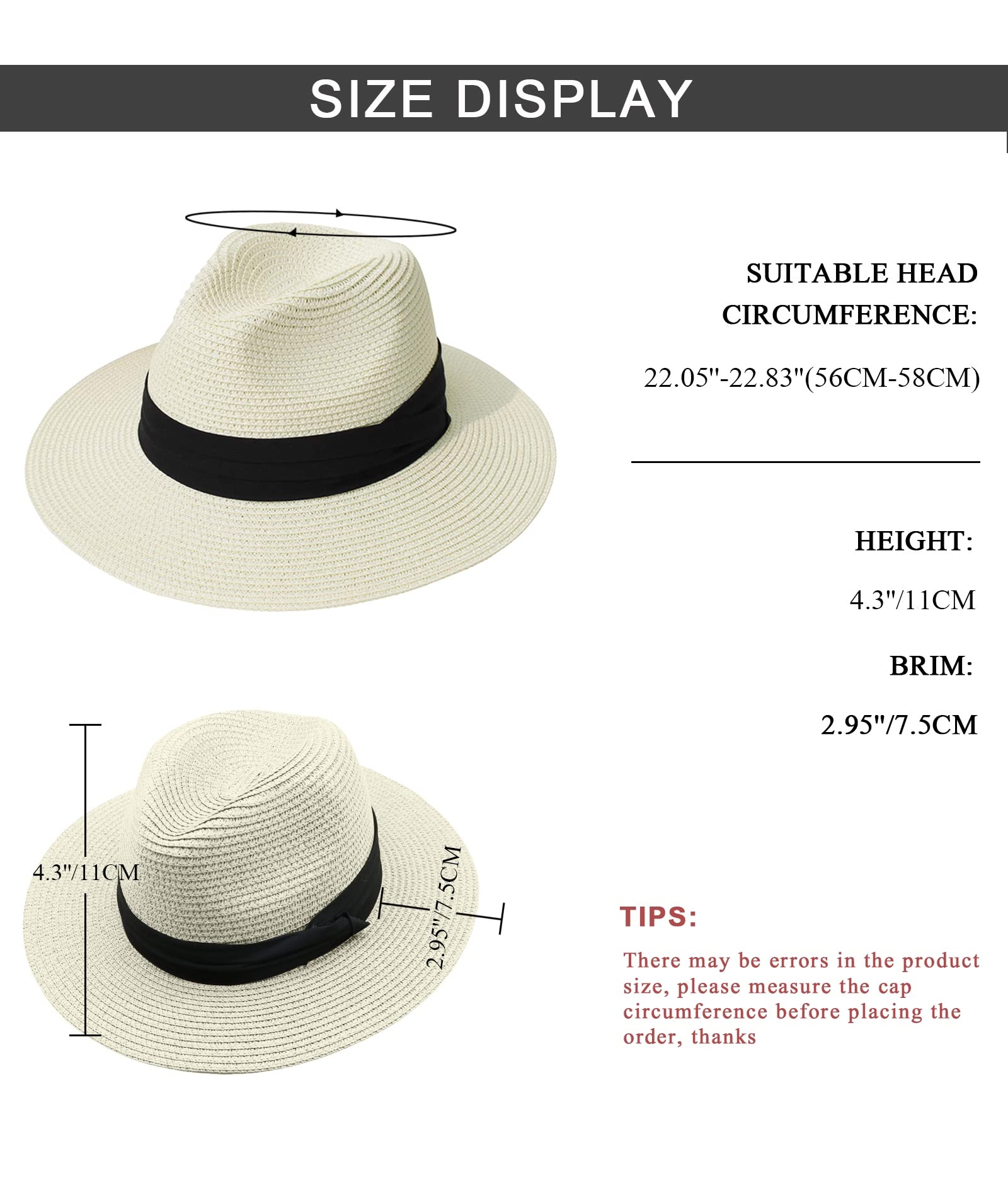 Yutdeng Herren Panamahut Rollbare Damen Sonnenhüte Klassische Hüte Atmungsaktiv Mountain Stroh Bogarthut Sommer Strohhüte Verstellbare Strandmütze UV Sonnenhut für Outdoor