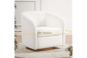 Jocisland Comfy Swivel Chair for Bedroom, Soft Teddy Velvet Sherpa Armchair