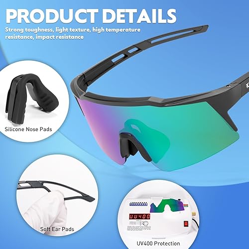 Miniatura 7 de KAPVOE Gafas de sol de béisbol para niños, gafas deportivas para niños y niñas, polarizadas, ciclismo, softbol, TR90, marco UV400 de 6 a 14 años