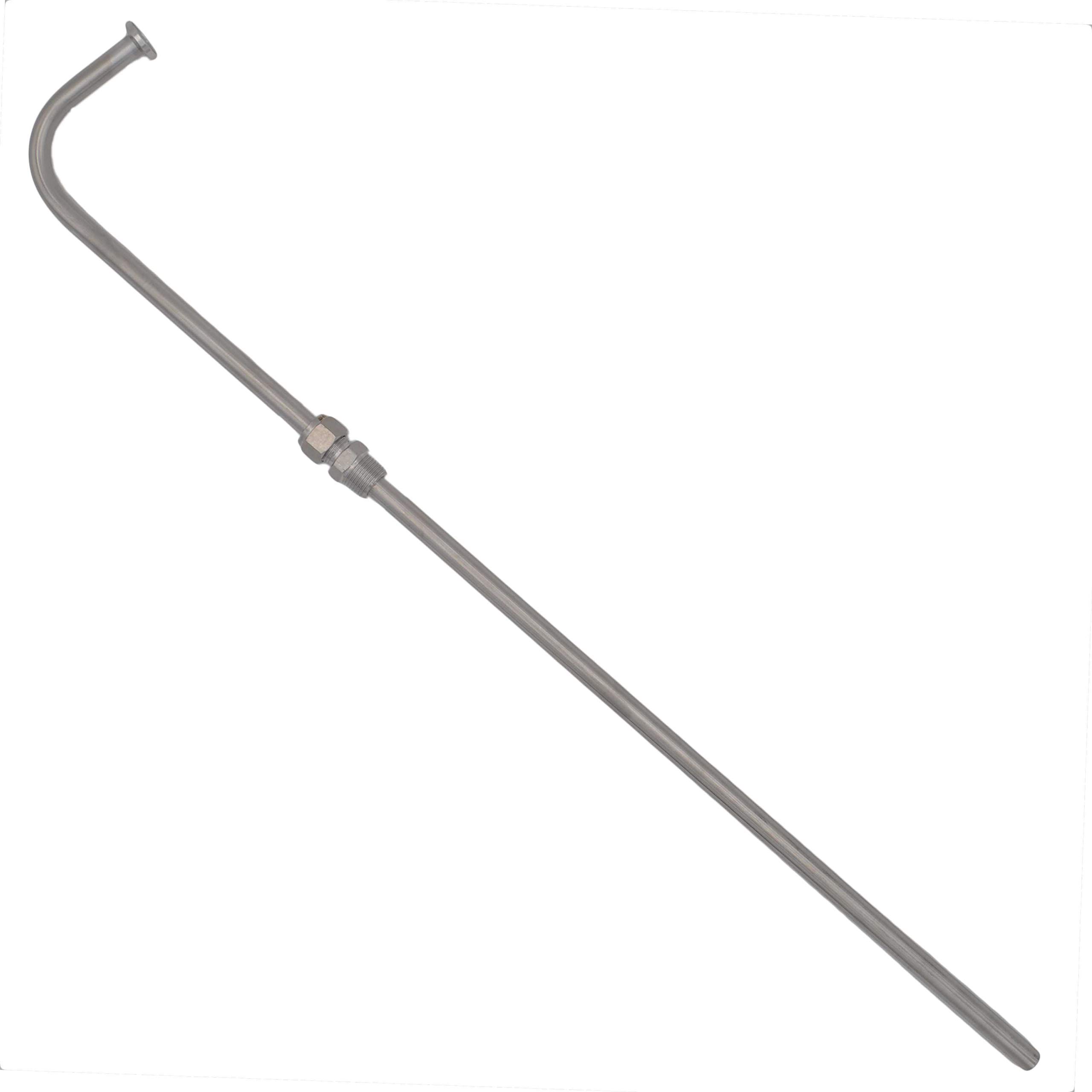 304 Stainless Steel Adjustable Pass-Through Racking Cane, 29" Long x 1/2" Diameter, 3/4" Tri Clover Clamp Connect x 1/2" Male NPT
