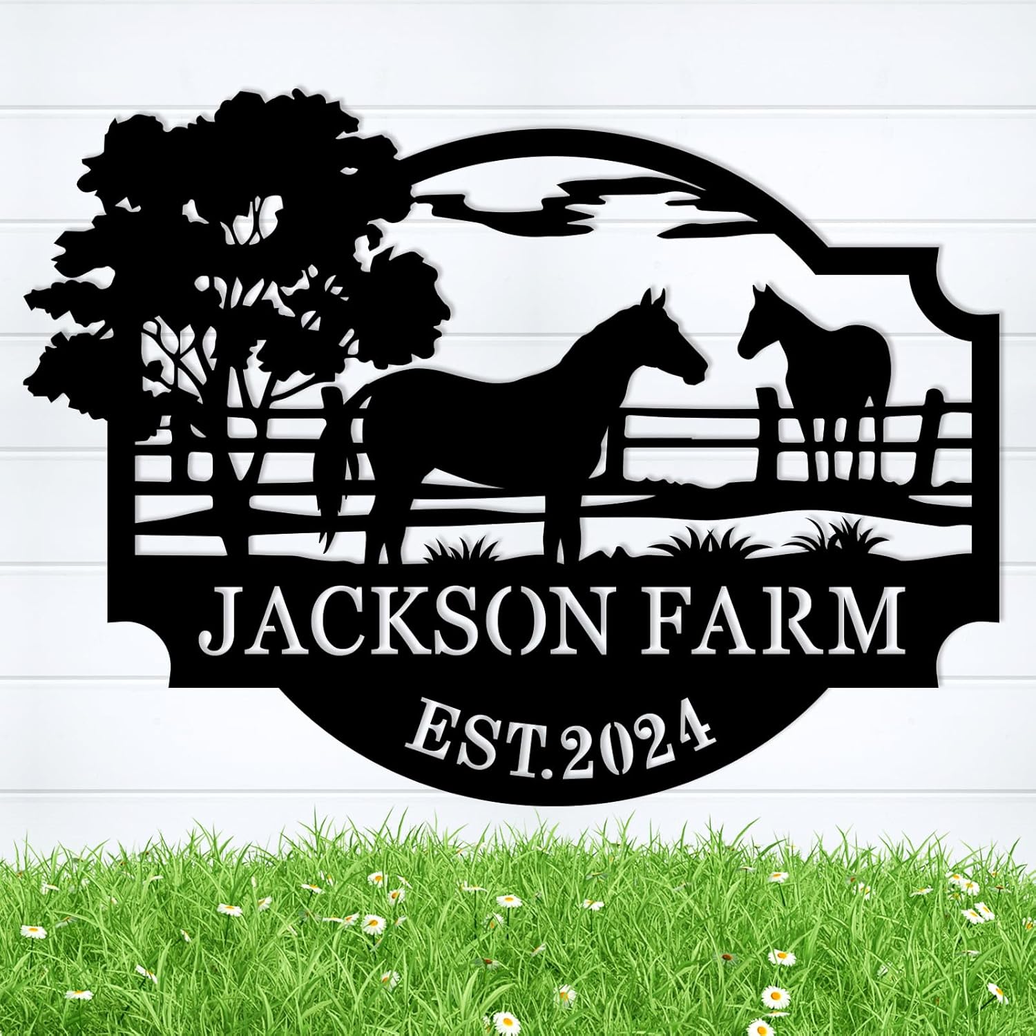 Personalized Farm Sign, Custom Ranch Decor, Family Farm Sign, Horse Metal Name Signs, Custom Farmhouse Decor, Farmhouse Monogram Wall Decor, Farmer's Gift