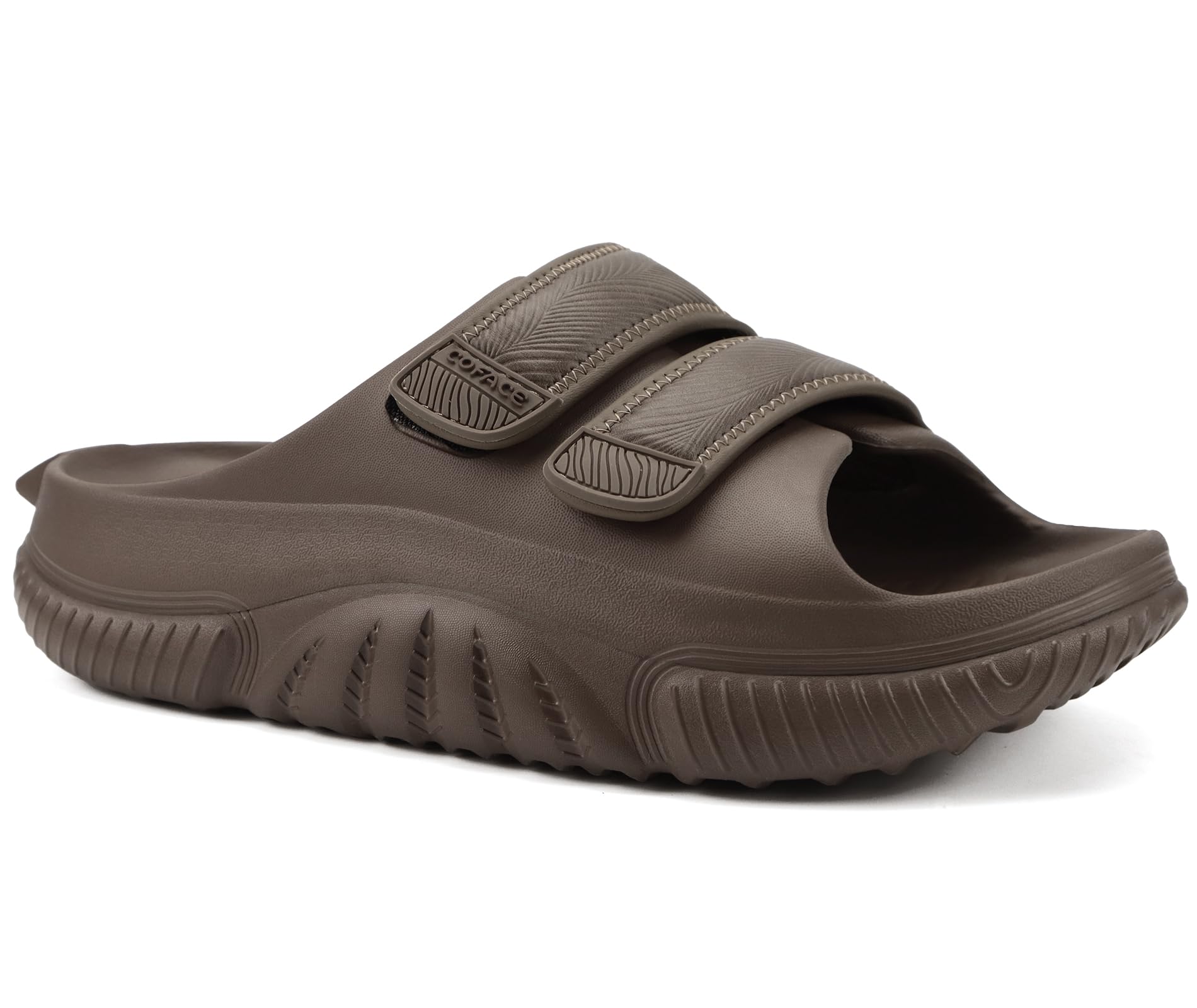 COFACE Herren-Recovery-Sandalen Orthopädische Geh-Slides für Männer Verstellbare Dick gepolsterte Orthopädie-Schuhe für Männer mit Plantarfasziitis Bequeme Freizeit-Outdoor Größen 40-48