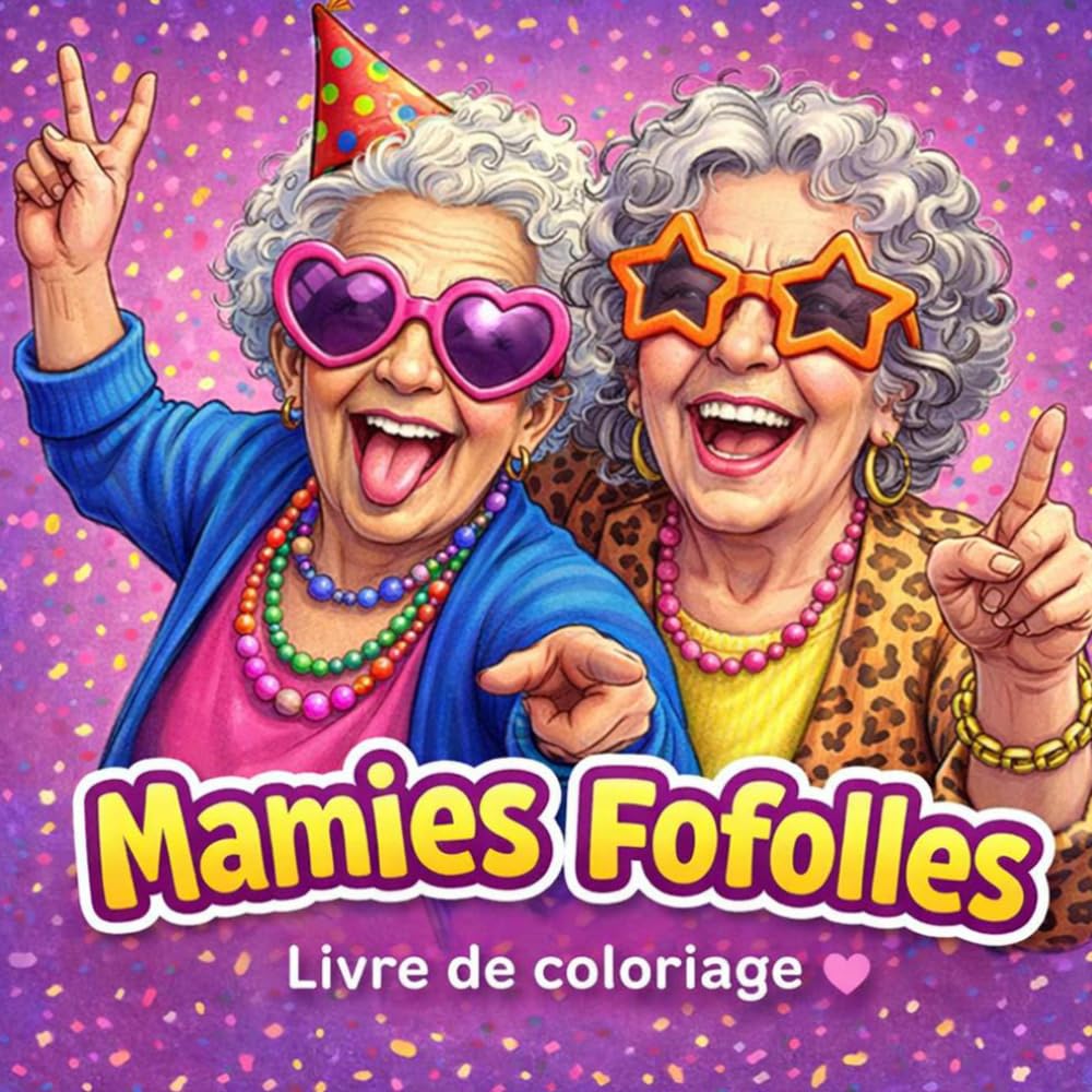 Mamies Fofolles - coloriage en nuances de gris: Le coloriage qui fait rire