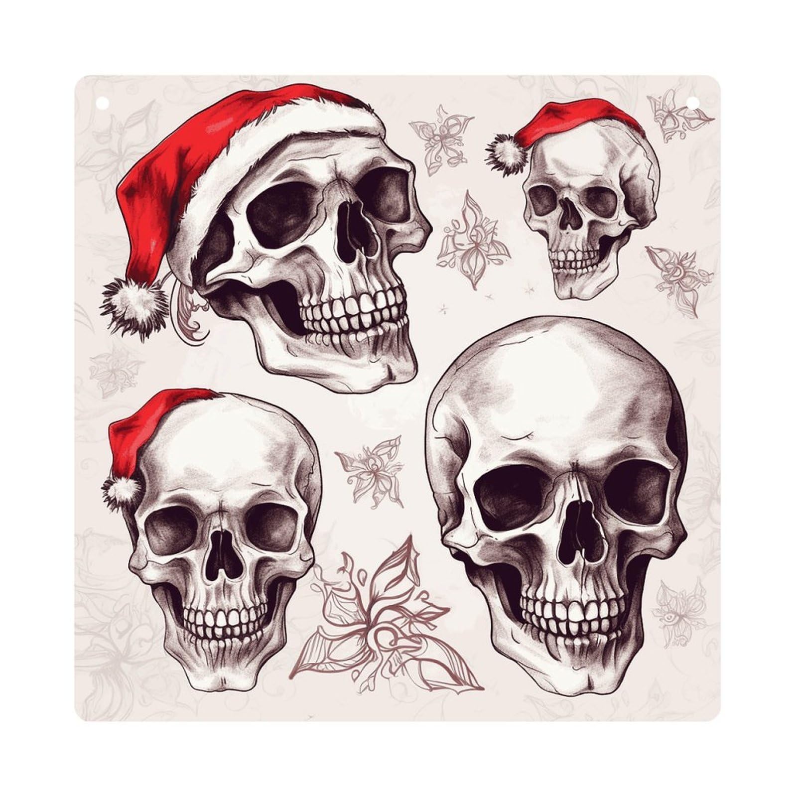 Adfgyerh Style Sketchy Skulls Hanging Ornaments Window Hanging Modern Acrylic Decor For Living Room Bedroom Dining Room Hallway Office Wall Decor, 8X8 In