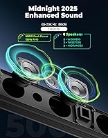 Vista 2 de KEMIMOTO 2025 Midnight 80 32-inch UTV Sound Bar, IP65 Water Resistant Golf Cart Sound Bar, ATV Speaker Bluetooth with RGB, SxS Soundbar Compatible