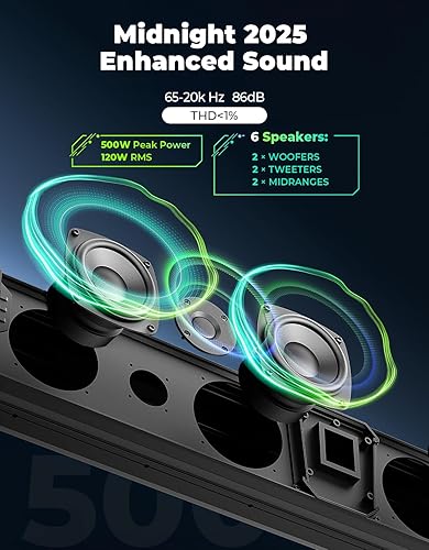 Miniatura 2 de KEMIMOTO Barra de sonido UTV Midnight 80 2025 de 32 pulgadas, barra de sonido para carrito de golf resistente al agua IP65, altavoz ATV Bluetooth