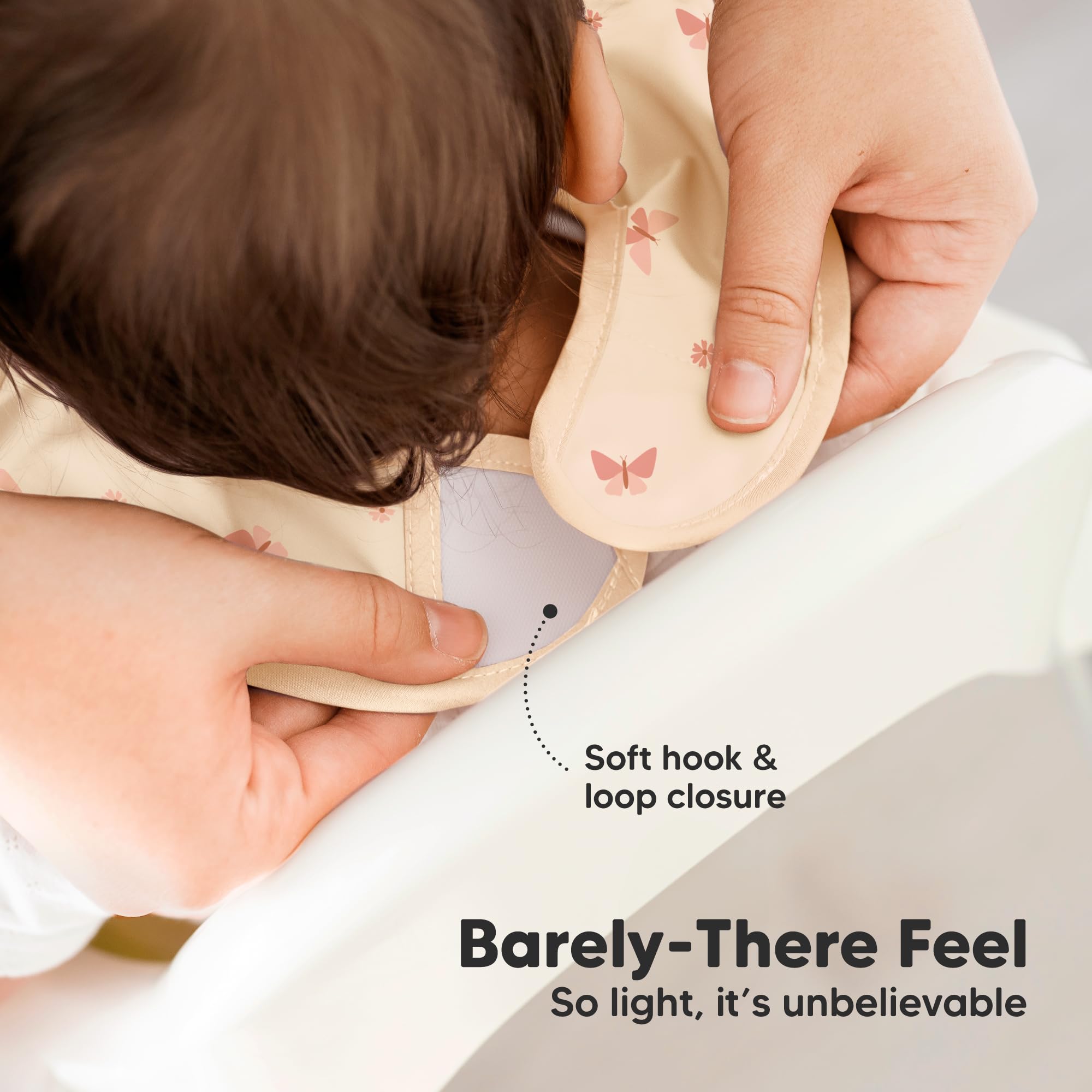 Bavoirs imperméables pour bébé lot de 3 avec récupérateur de nourriture résistant aux taches légers