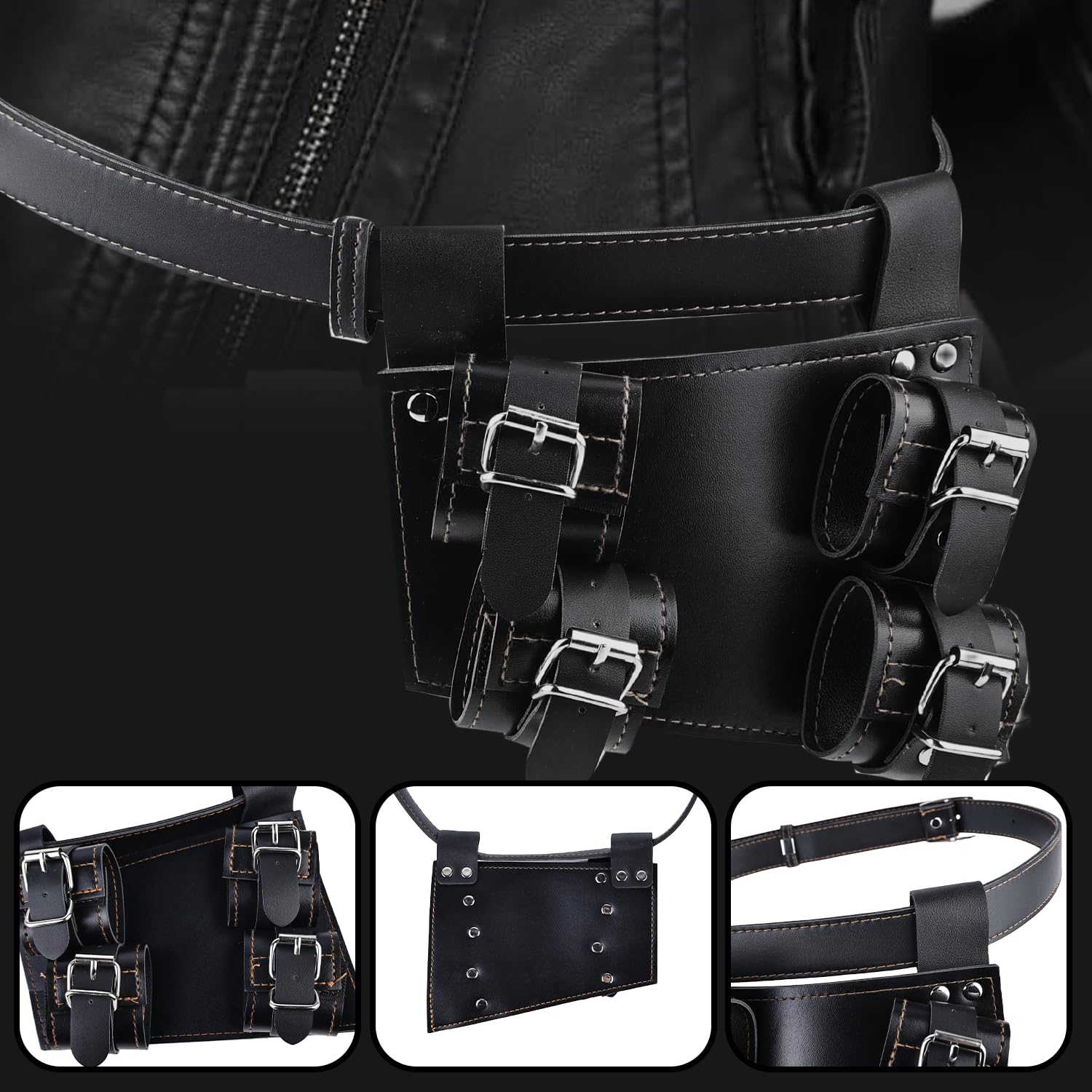 HOMURY - Soporte para espadas Katana con cinturón de 105 cm, cinturón robusto y cómodo para 2 Katana, perfecto para cosplay y entusiastas del samurái, accesorio de para fans de samurái