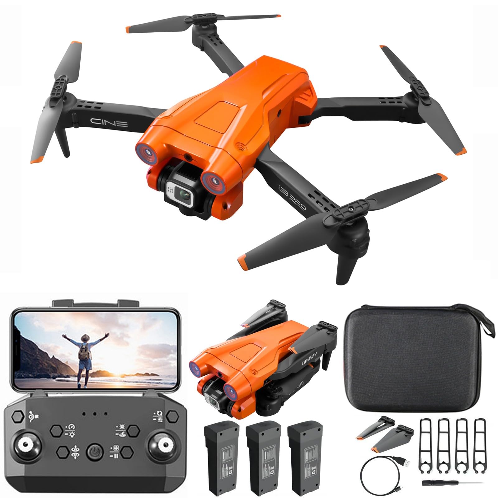 Amazon.co.jp: i3 PRO ドローン カメラ付き 4K HDデュアルカメラ 小型