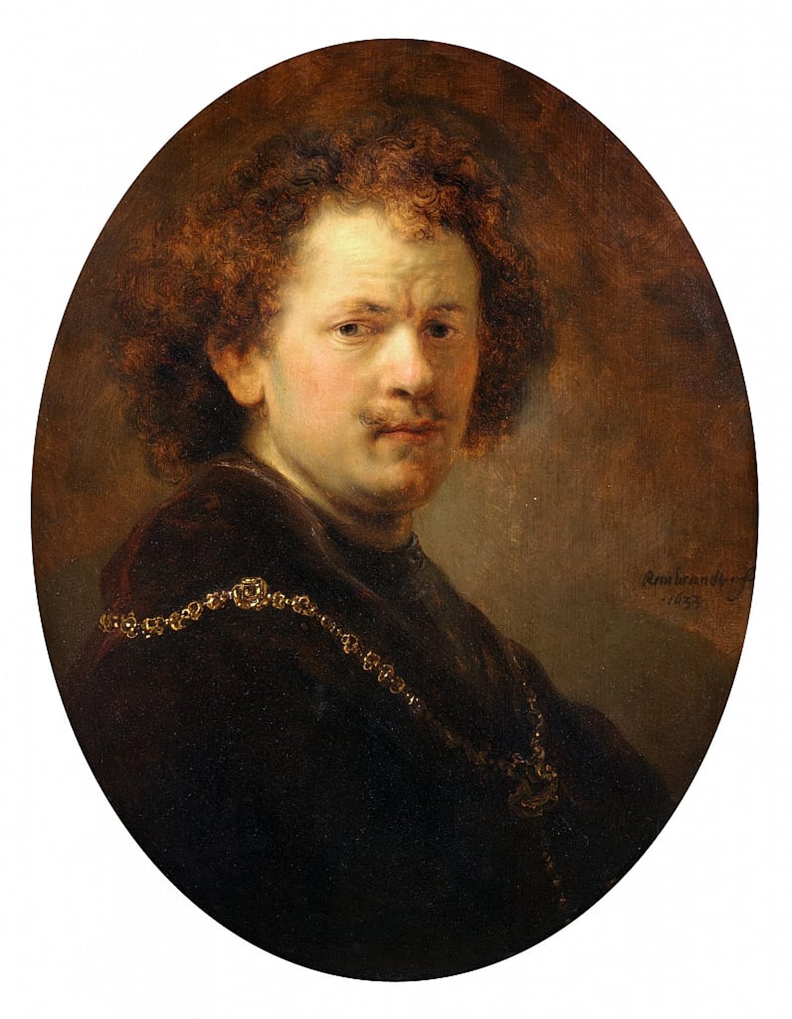 SERENDIPITP Retro Picture Poster Wall Art Pictures Painting Self portrait, by Rembrandt van Rijn Wall Art Canvas Print for Wall Decor 60x90cm
