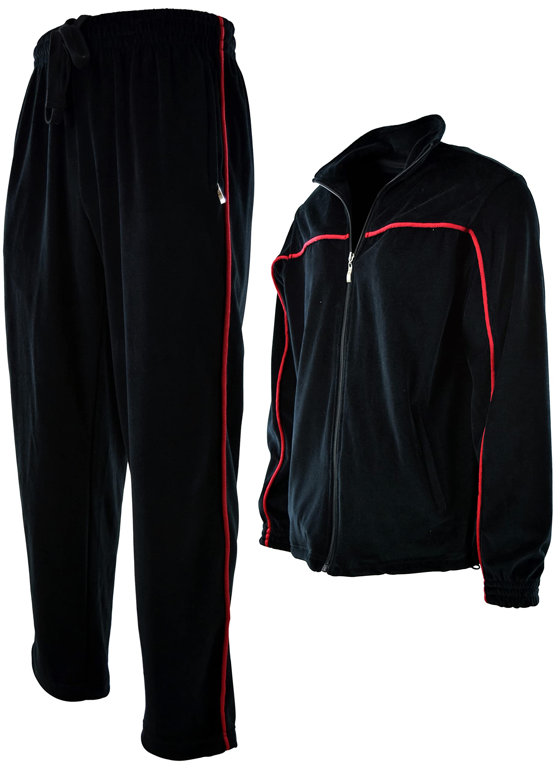 Mens Velour Tracksuit with Zippered Pockets