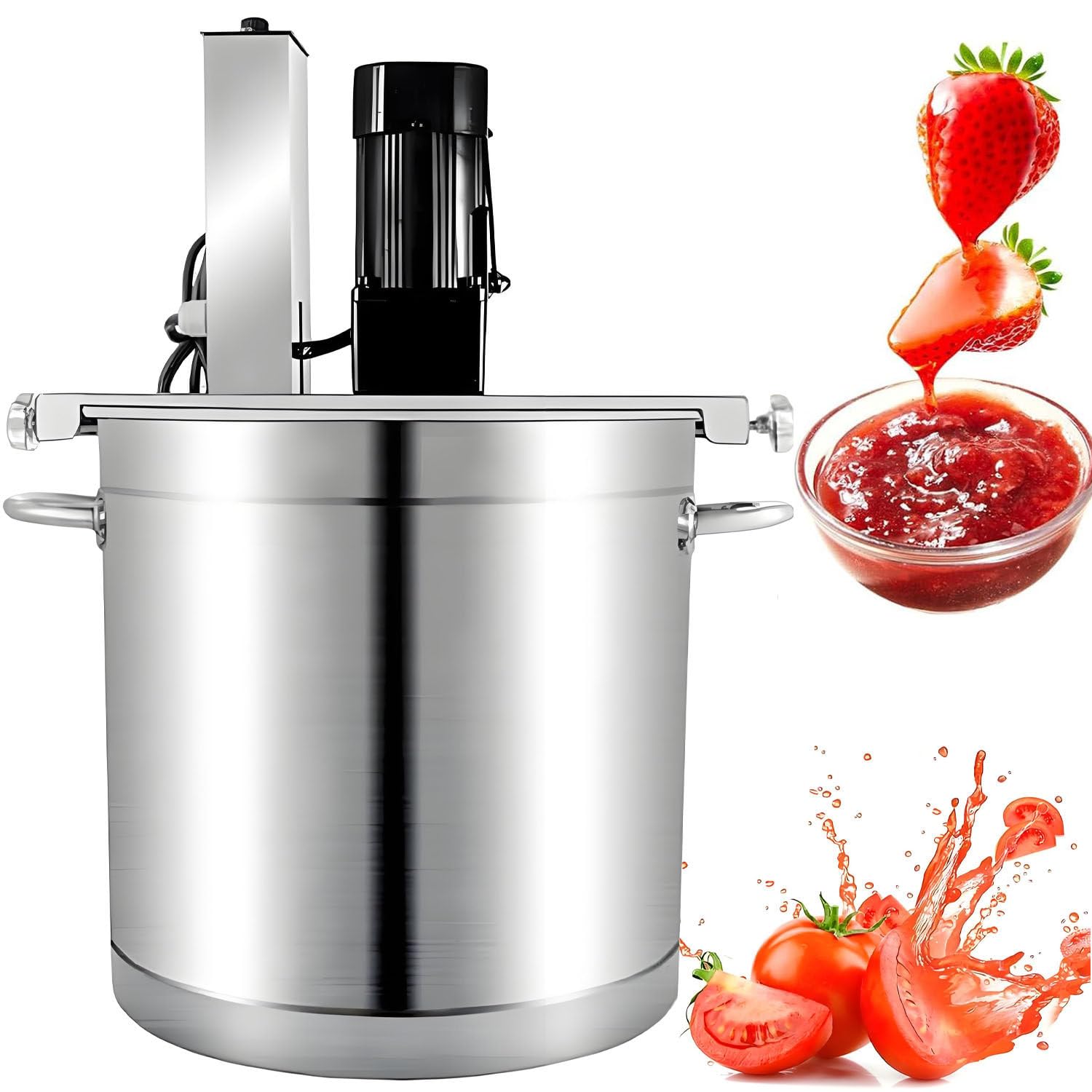 UORDBY Electric mixer for jam sauce, commercial mixer, Stainless steel stand mixer, with 4-blade mixing scraper, adjustable speed for making jam, sauce stirrer 85L