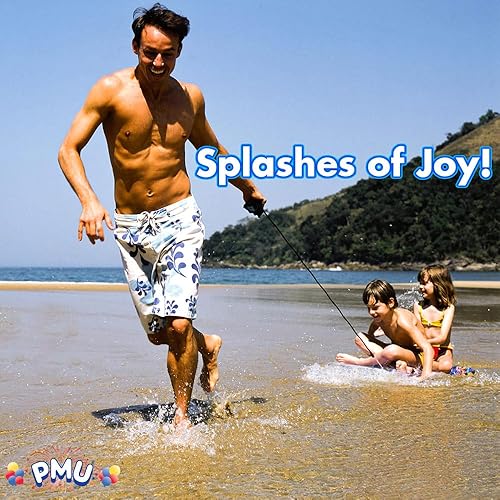 Miniatura 7 de PMU Bodyboard estampado de tiburones y peces de 33 pulgadas, correa de muñeca ligera para playa, mar y piscina, tabla de surf para adolescentes y