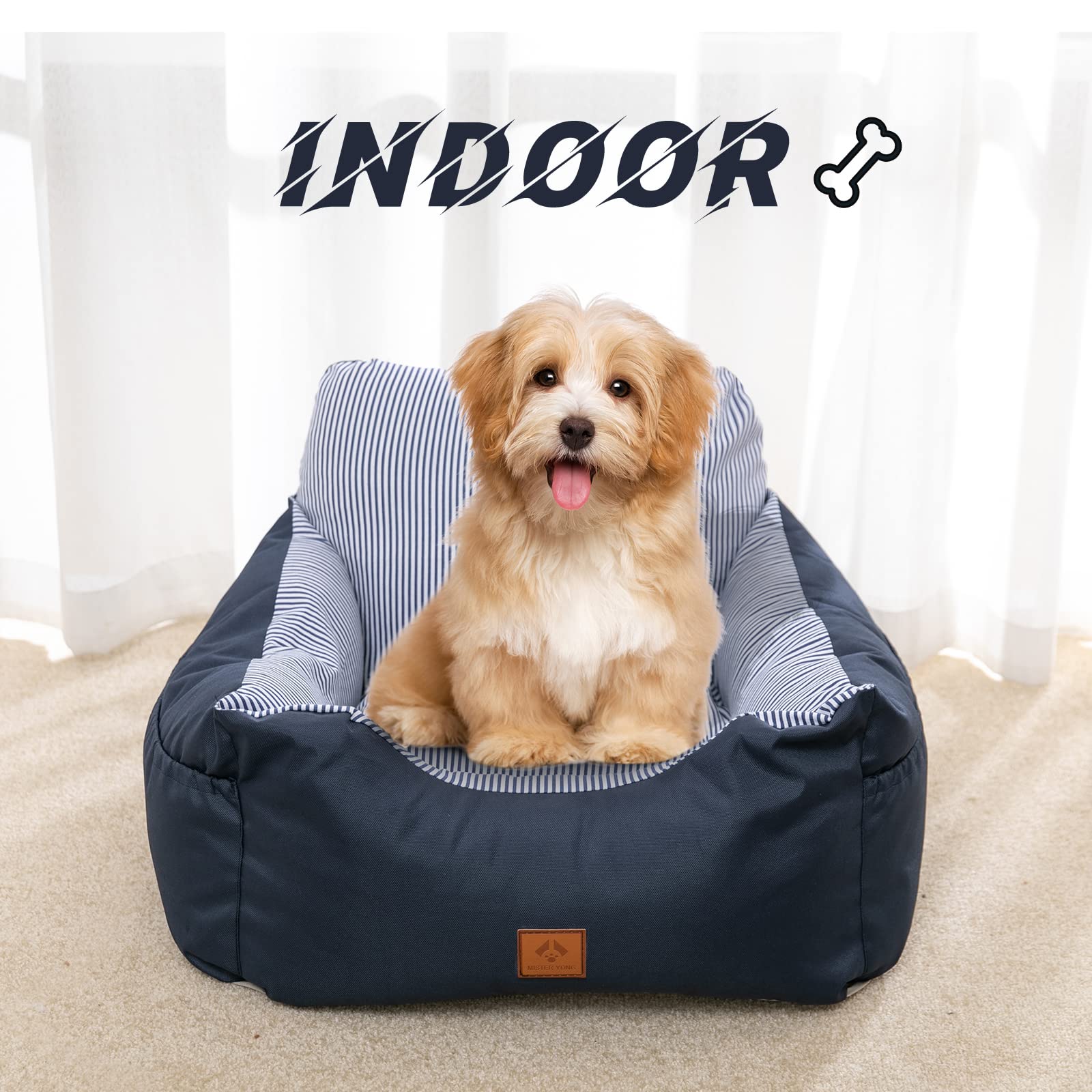 Asiento Perro Coche Pequeño Mediano,Asiento Elevador de Coche para Perros y Gatos,Asiento de Seguridad para Mascotas con Bolsa de Almacenamiento de Arnés, se Puede Desmontar y Limpiar fácilmente