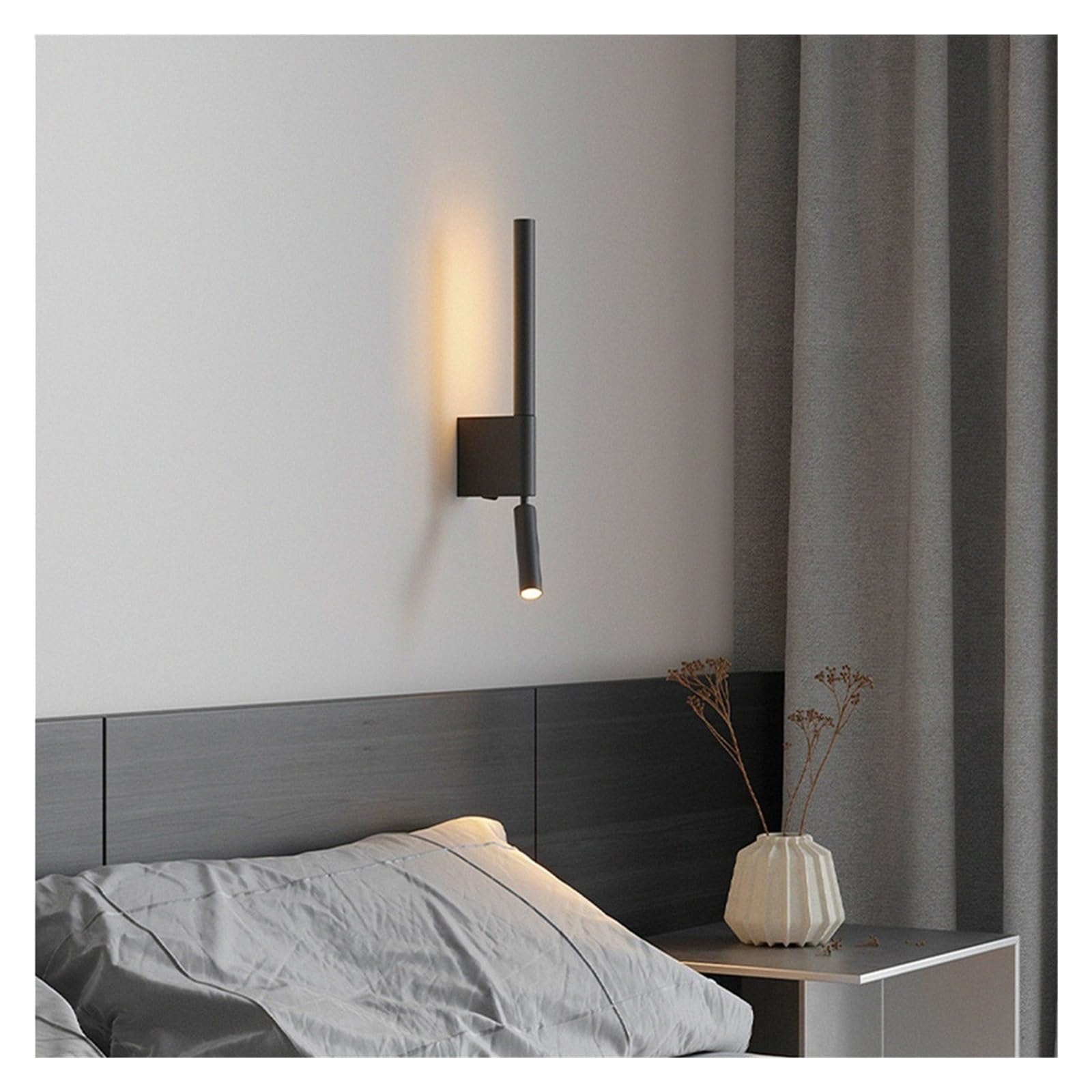 Sconce da Parete a LED, Lampada da Parete 2 Pezzi Lampada da Lettura Regolabile con Rotazione di 350 Gradi con Interruttore Camera d'albergo Minimalista nordica Camera da Letto Principale (Luce