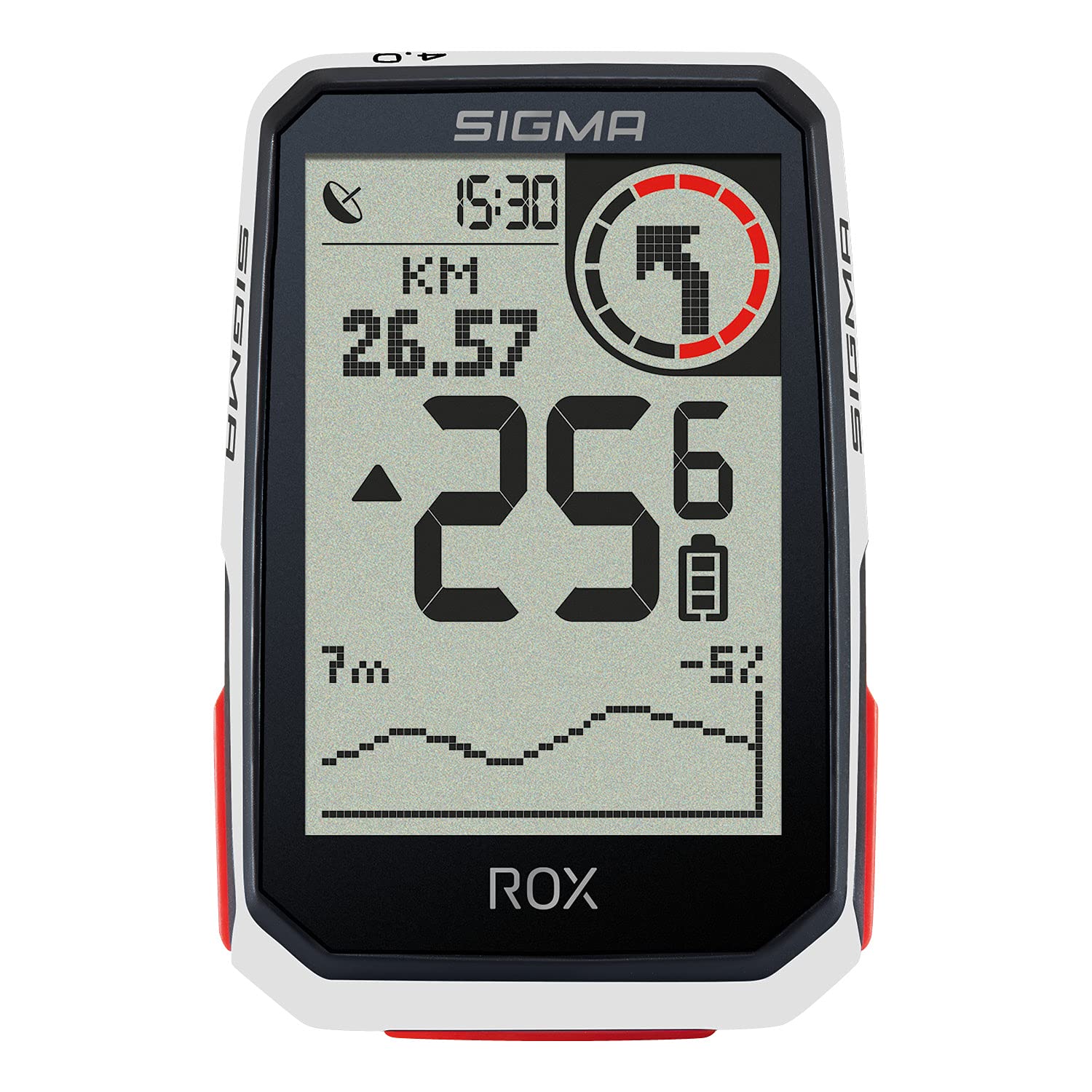 SIGMA SPORT ROX 4.0 White Sensor Set, Wireless Bike Computer with GPS & Navigation incl. Speed, Heart Rate and Cadence Sensors, Outdoor GPS Navigation with Altitude Measurement