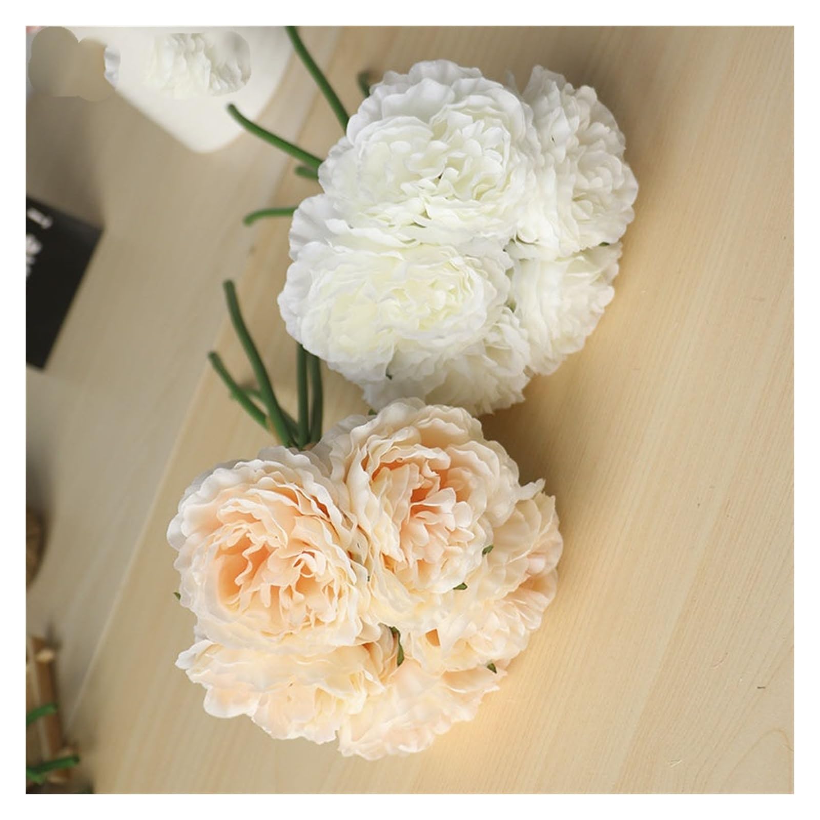 Fiori Artificiali Fiore di Simulazione Bouquet da Sposa Fiore di peonia di Seta Fiore Finto di Seta Artificiale Fatto a Mano Decorazione di Nozze 5 Palline di peonia Artificiale Falso(Pink)