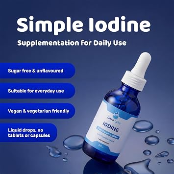 Ultra Lyte Iodine 255MCG – 59ml مكمل اليود من يوديد البوتاسيوم – وظيفة الغدة الدرقية المثلى ، إنتاج الهرمونات – مكمل غذائي للوظيفة المعرفية ، مستويات الطاقة العادية