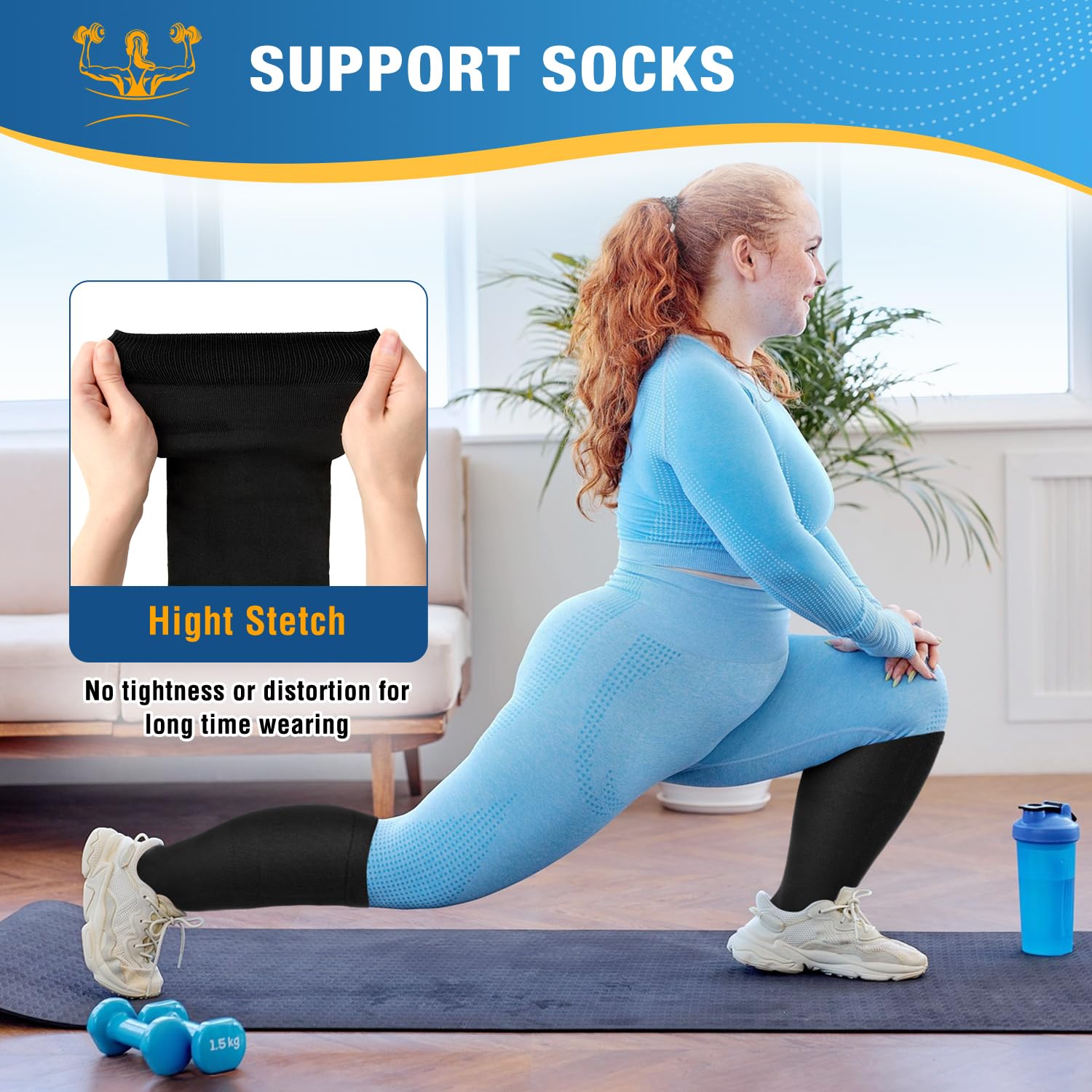 Calzini Compressione Graduata Oversize Calze Compressione Graduata Uomo Donna Calze Contenitive per Gravidanza,Viaggi In Aereo. Stile