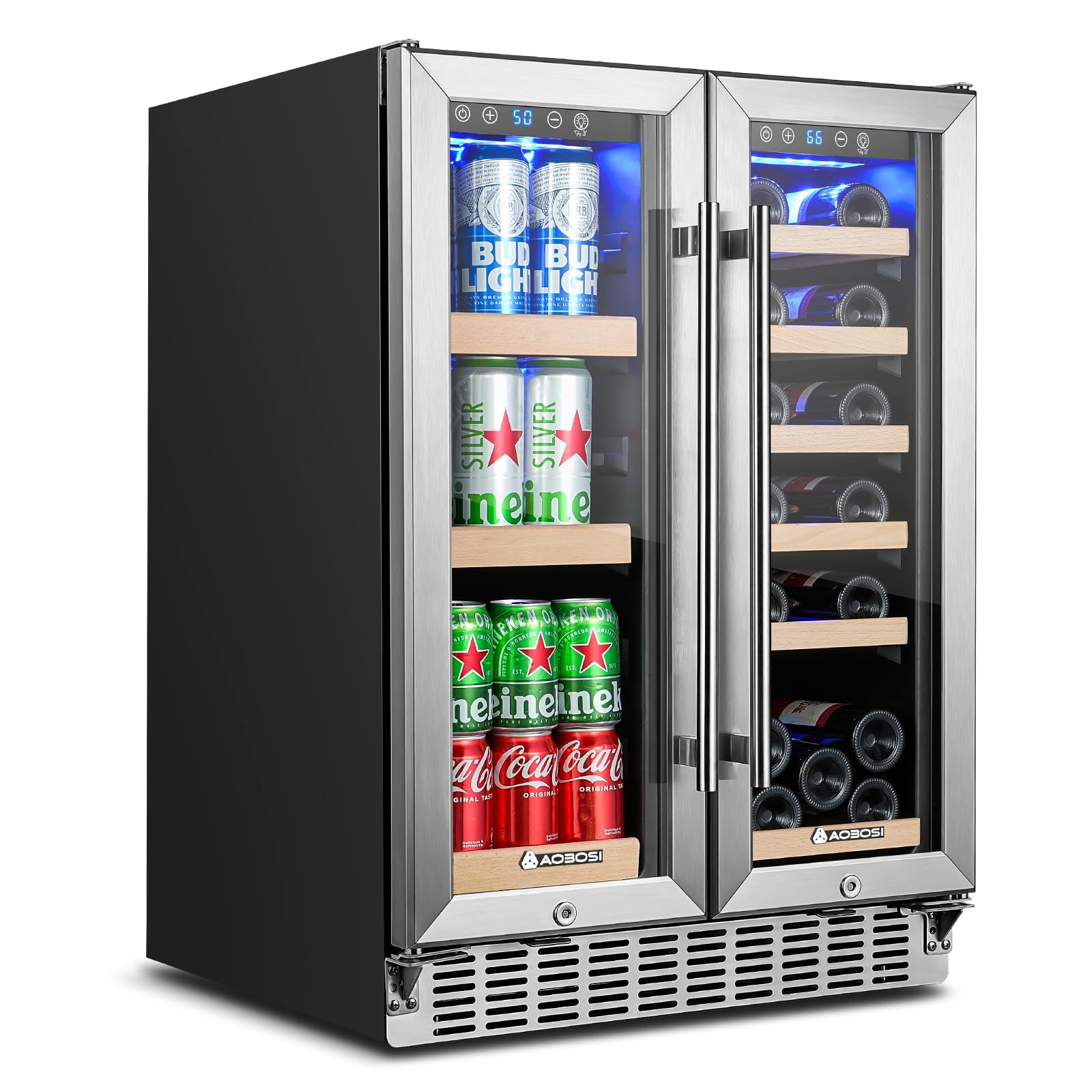 AAOBOSI Upgraded 88 Cans Dual Zone Cooler