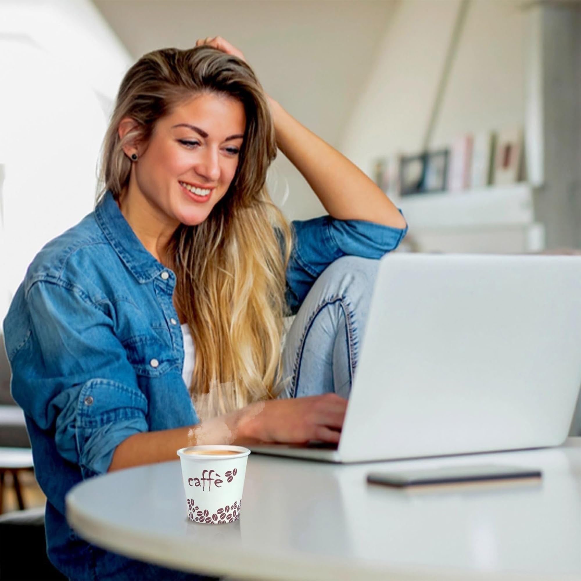 Bicchierini da Caffè, 4000 Pezzi, Usa e Getta Biodegradabili 75 ml, Bicchierini Caffè Espresso Monouso Compostabili Ecologici in Carta, Resistenti, Ideali per Bar e Uffici, Confezionati in Italia