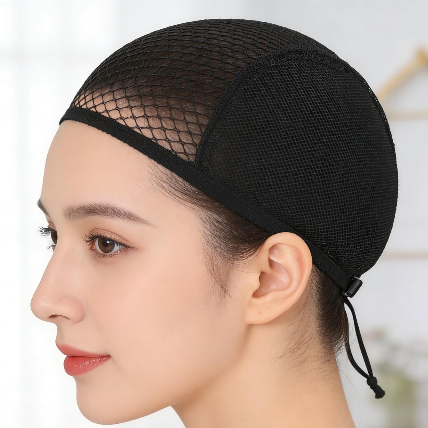 Elastic Wig Hair Net Breathable Mesh Cap for Wig Making Hair Protection Stretchy Comfortable Fit for Long and Short 6.29X6.29 Inches