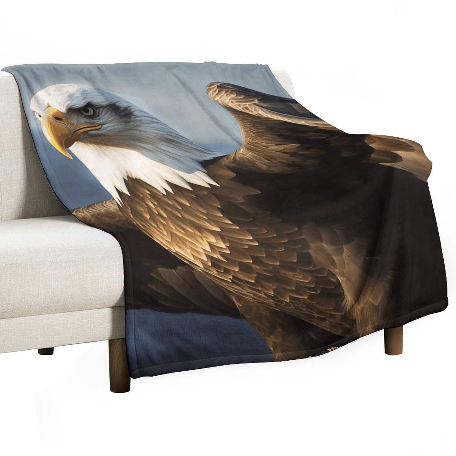 Couverture aigle légère pour camping et pique-nique en flanelle