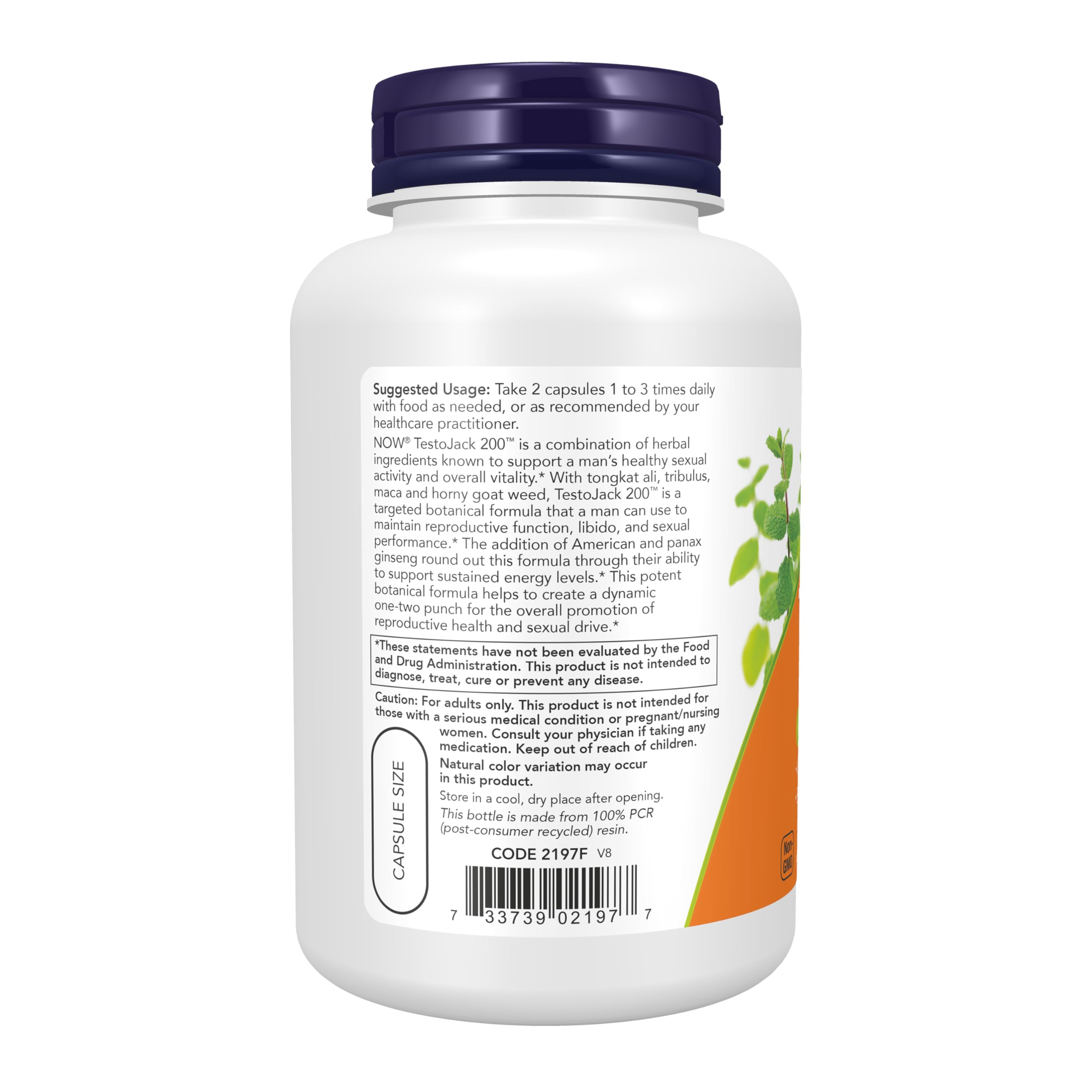 NOW Supplements, TestoJack™ 200 with Tongkat Ali, Tribulus, 120 Veg Caps — Amazon image 3