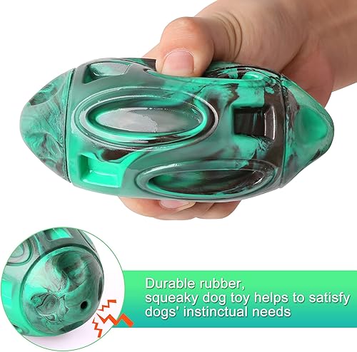 Miniatura 2 de Paquete de 2 juguetes chirriantes para perros masticadores agresivos, grandes, medianos y pequeños, juguete interactivo para masticar perros de goma