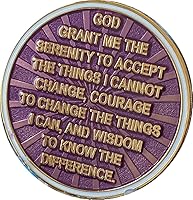 Vista 5 de 2 años AA Medallion Cosmic Purple Glitter Gold Plated Chip