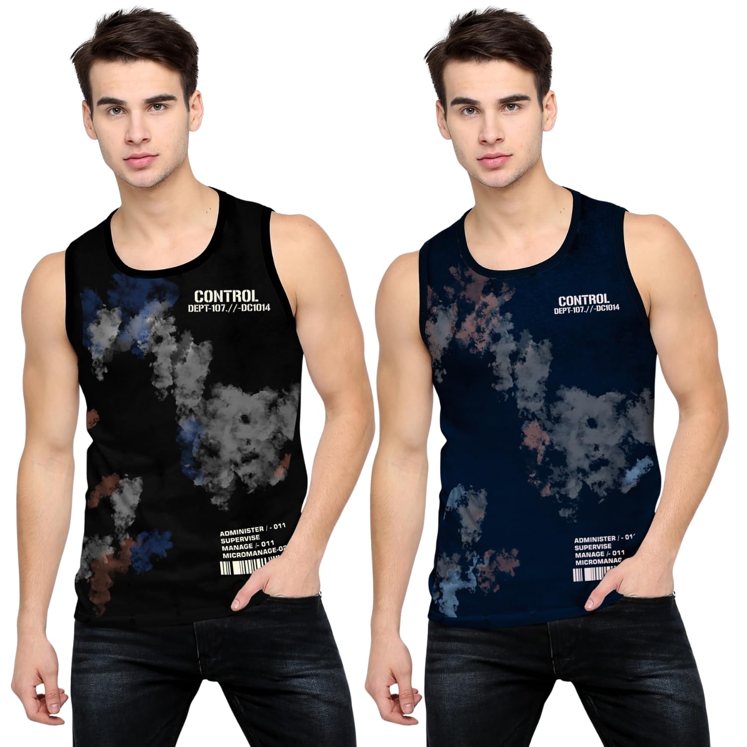 Jump Cuts || Mens || All Over Printed || Round Neck || Sleeveless || Cotton || Slim Fit Vest-picture-39