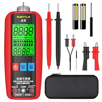 A5 Digital Multimeter, Smart Multimeter Tester Measures Voltage Current Resistance Live Wire Continuity Capacitance Diode Temperature Electric Detect Meter