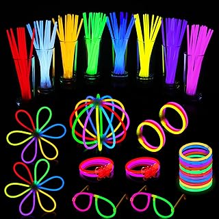 AIVANT Glow Sticks Bulk Party Supplies | 60 PCS 8 Inch Glowsticks with Connectors for Eyeglasses Balls Butterflies | Glow in the Dark Light Up Sticks Party Favors Decorations